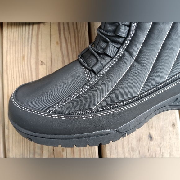 Totes Womens Black Faux Fur Trim Rain Boot Women's Size 11 - Picture 12 of 14